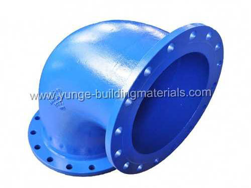 Double-flanged long radius 90 degree bend